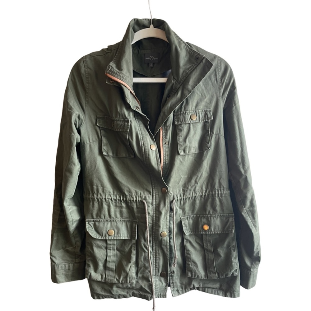 Market & Spruce Olive Utility Jacket – Size M (100% Cotton)